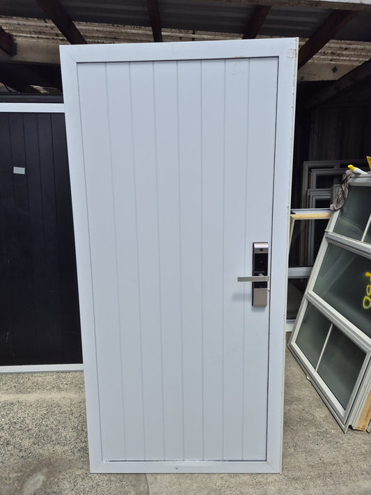 Solid Aluminium Door complete with frame, Yale swipe card lock 2m H x 935W #2224