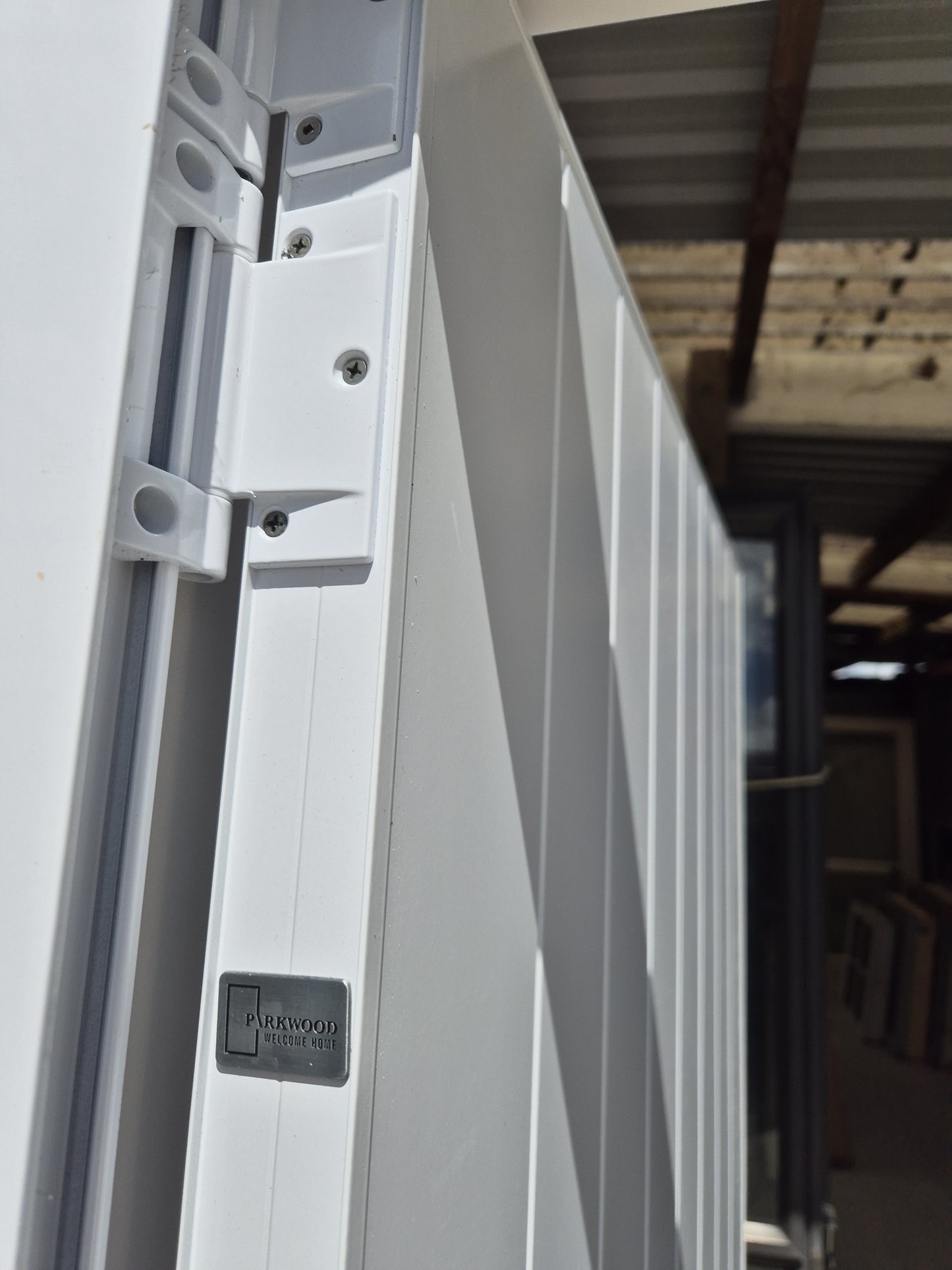 Solid Aluminium Door complete with frame, Yale swipe card lock 2m H x 935W #2224