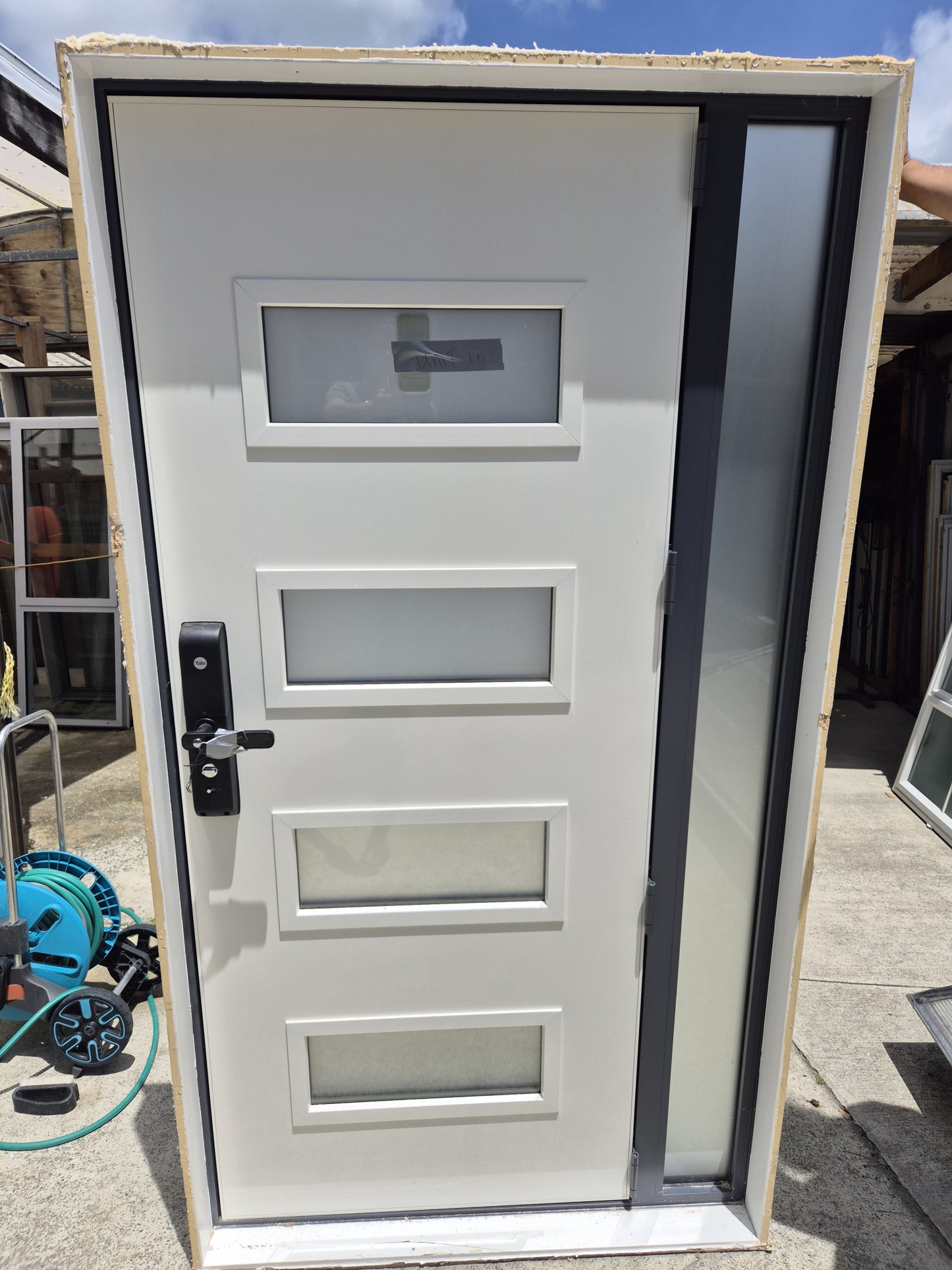 Modern Entrance Door, Double Glazed 2020 H x 1105 W swipe card entry #2225