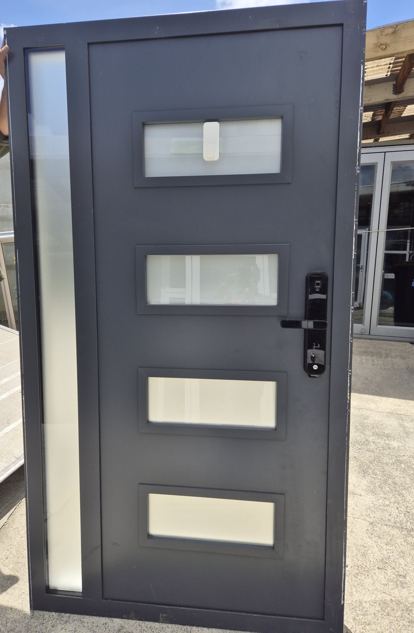 Modern Entrance Door, Double Glazed 2020 H x 1105 W swipe card entry #2225