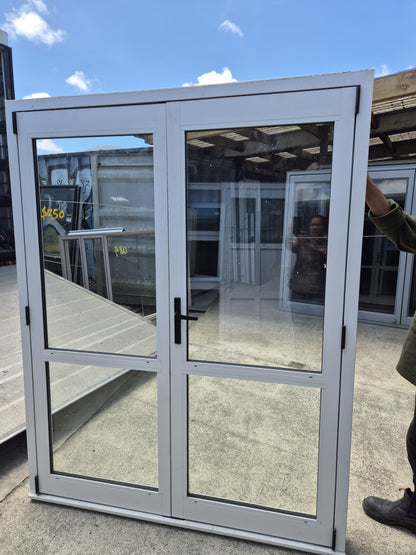 Near New Double Glazed White French doors 2020 H x 1580 W #2222