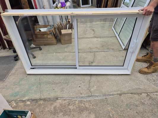 White Double Glazed Sliding Window 1m H x 1.8W #2227a