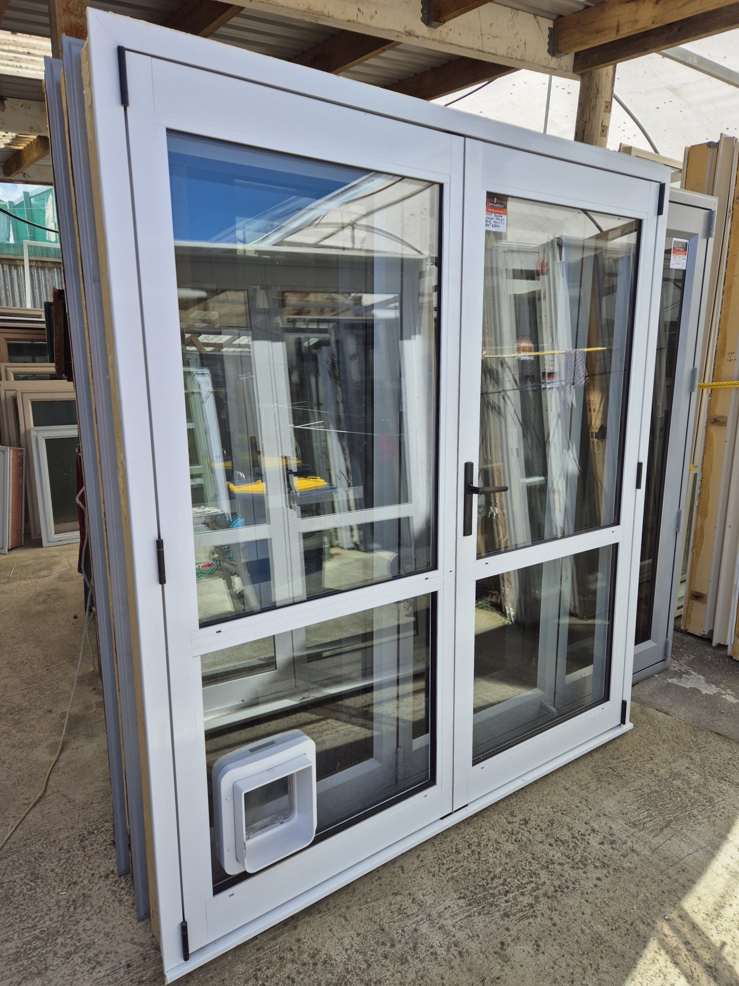 Double Glazed White French doors 2020 H x 1800 W #2223