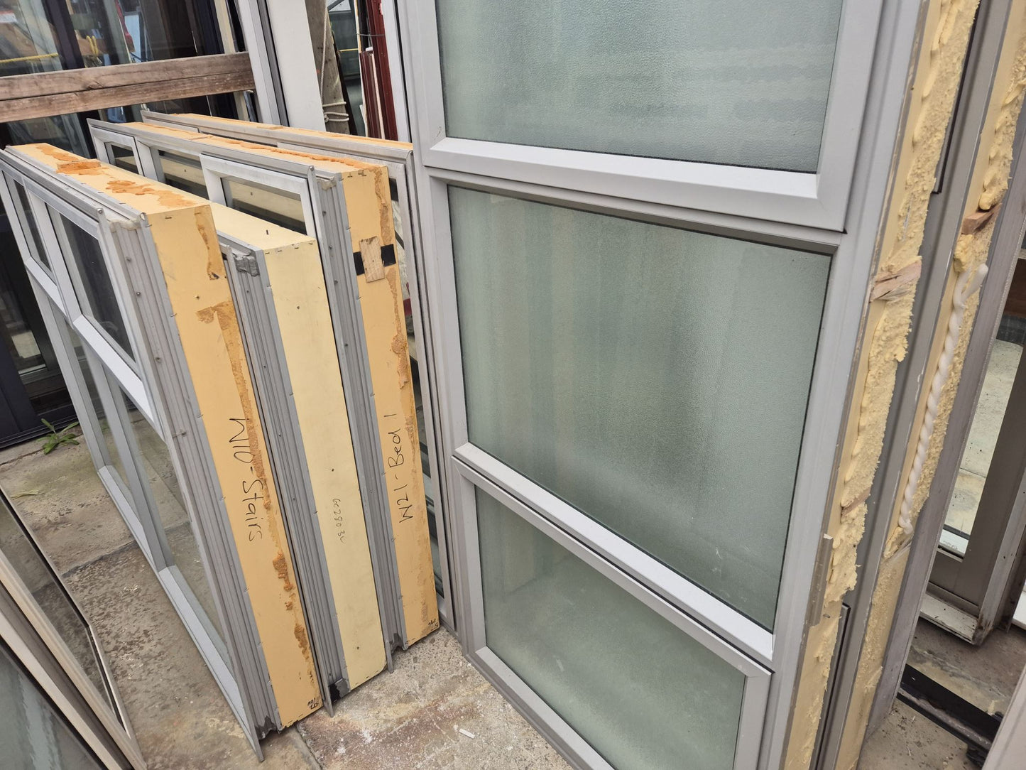 Job lot of Silver Pearl Joinery 1 x Bifold, 1 x Door & 6 windows