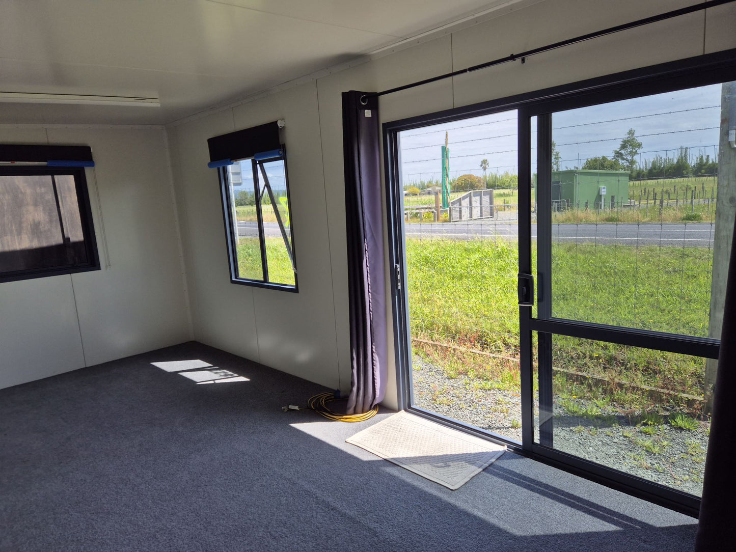 INSTANT SLEEPOUT 6m x 3m DG Joinery, wired, carpet, curtains