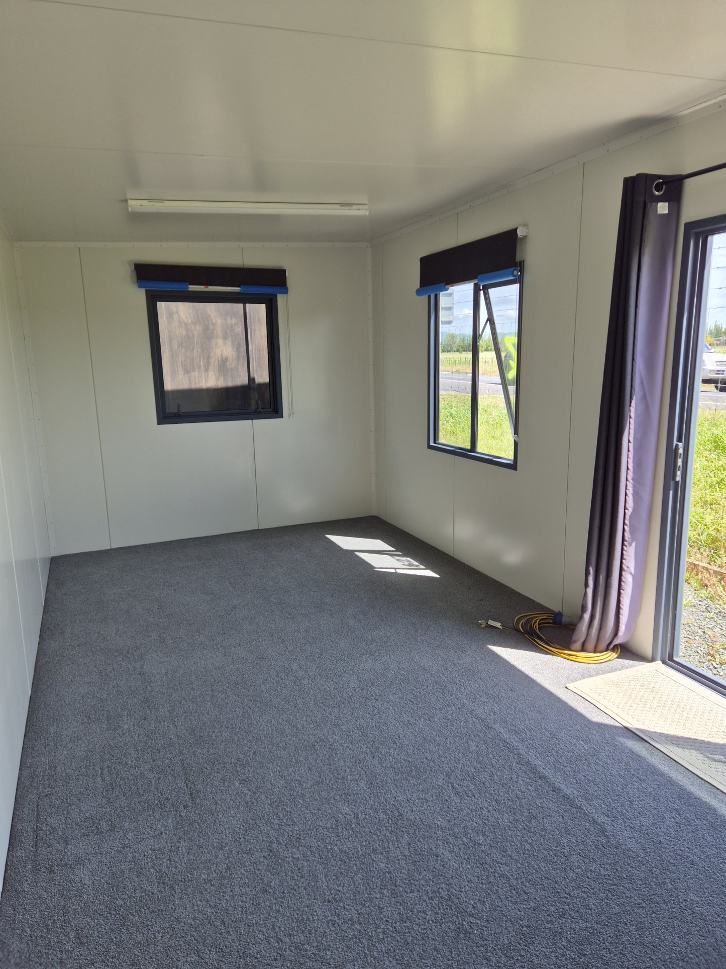 INSTANT SLEEPOUT 6m x 3m DG Joinery, wired, carpet, curtains