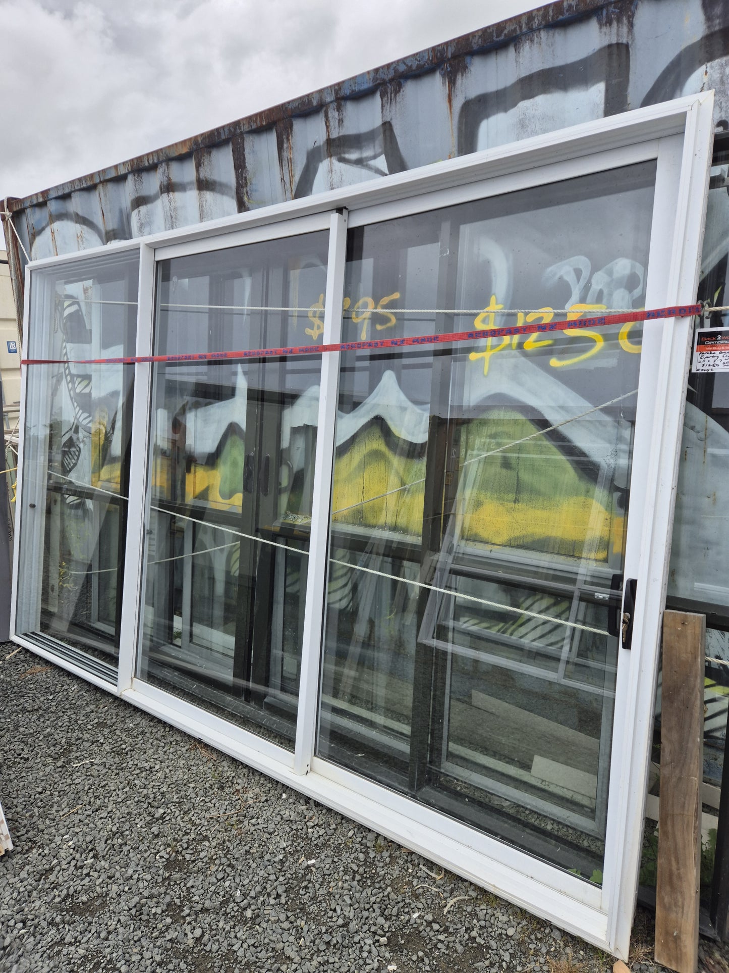 White Stacker Sliding Door 2050 mm H x 3300 W #2254