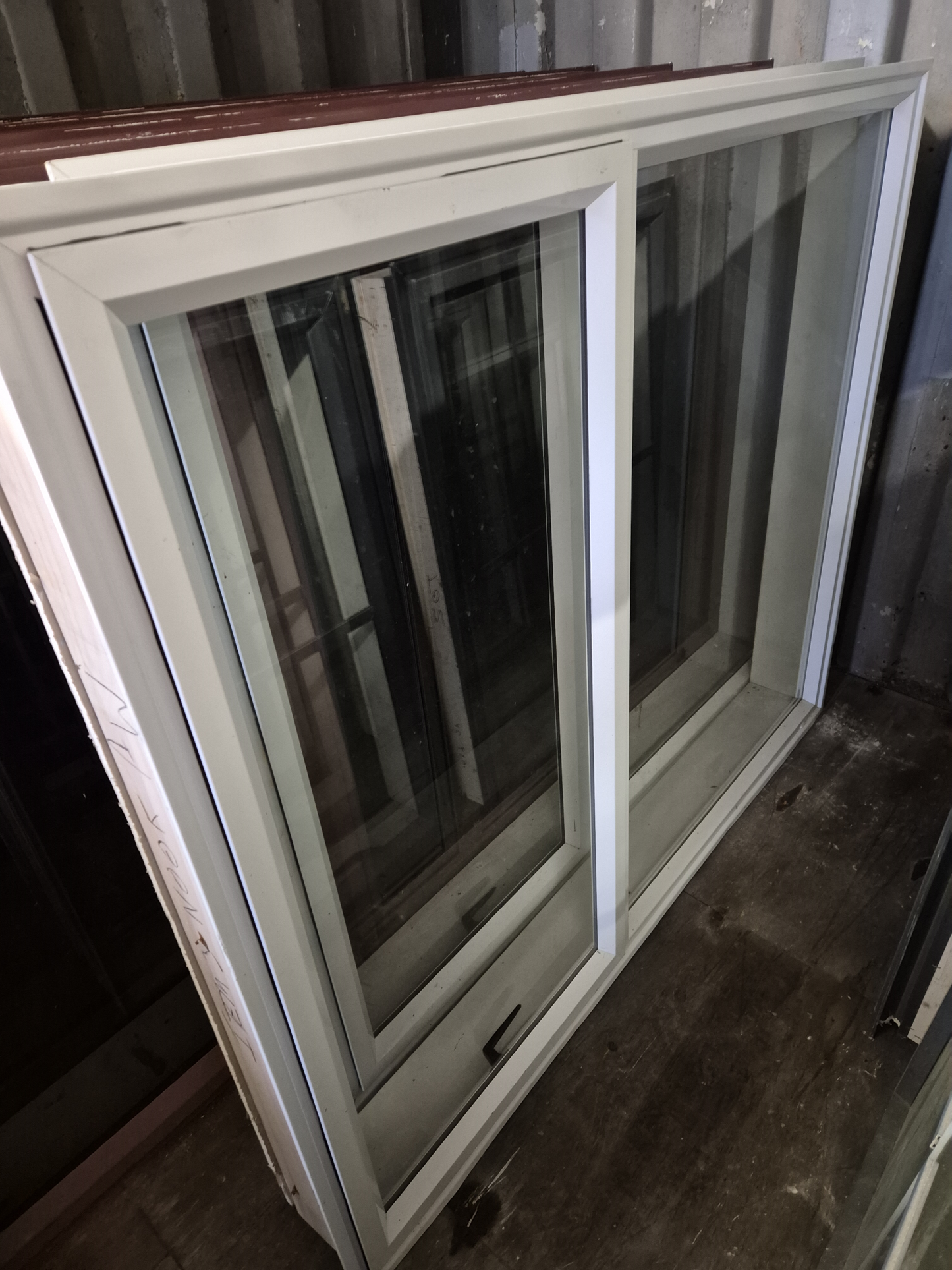 2 x White Aluminium windows 1.2 H x 1.4 W #2263