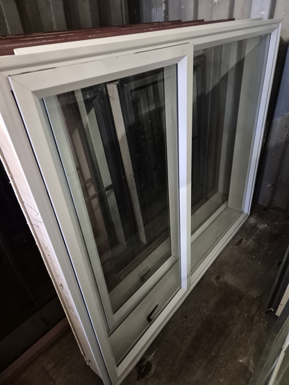 2 x White Aluminium windows 1.2 H x 1.4 W #2263
