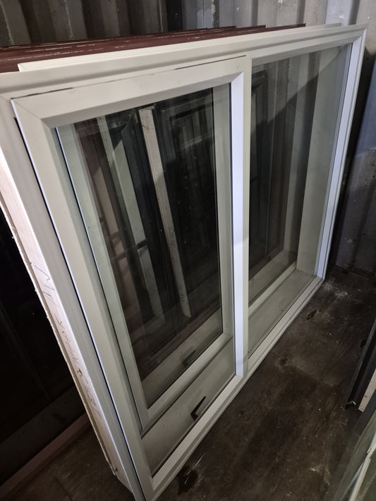 2 x White Aluminium windows 1.2 H x 1.4 W #2263