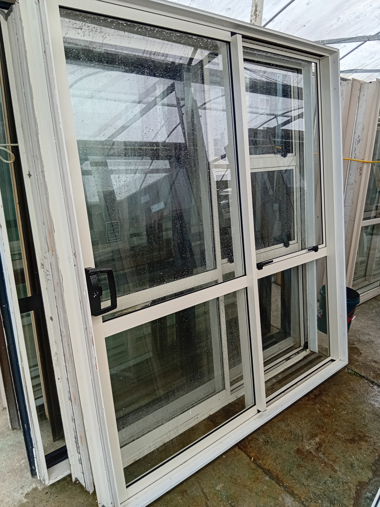 Cream Ranchslider with opening window 2060 H x 1835 W #2269 see matching RS's