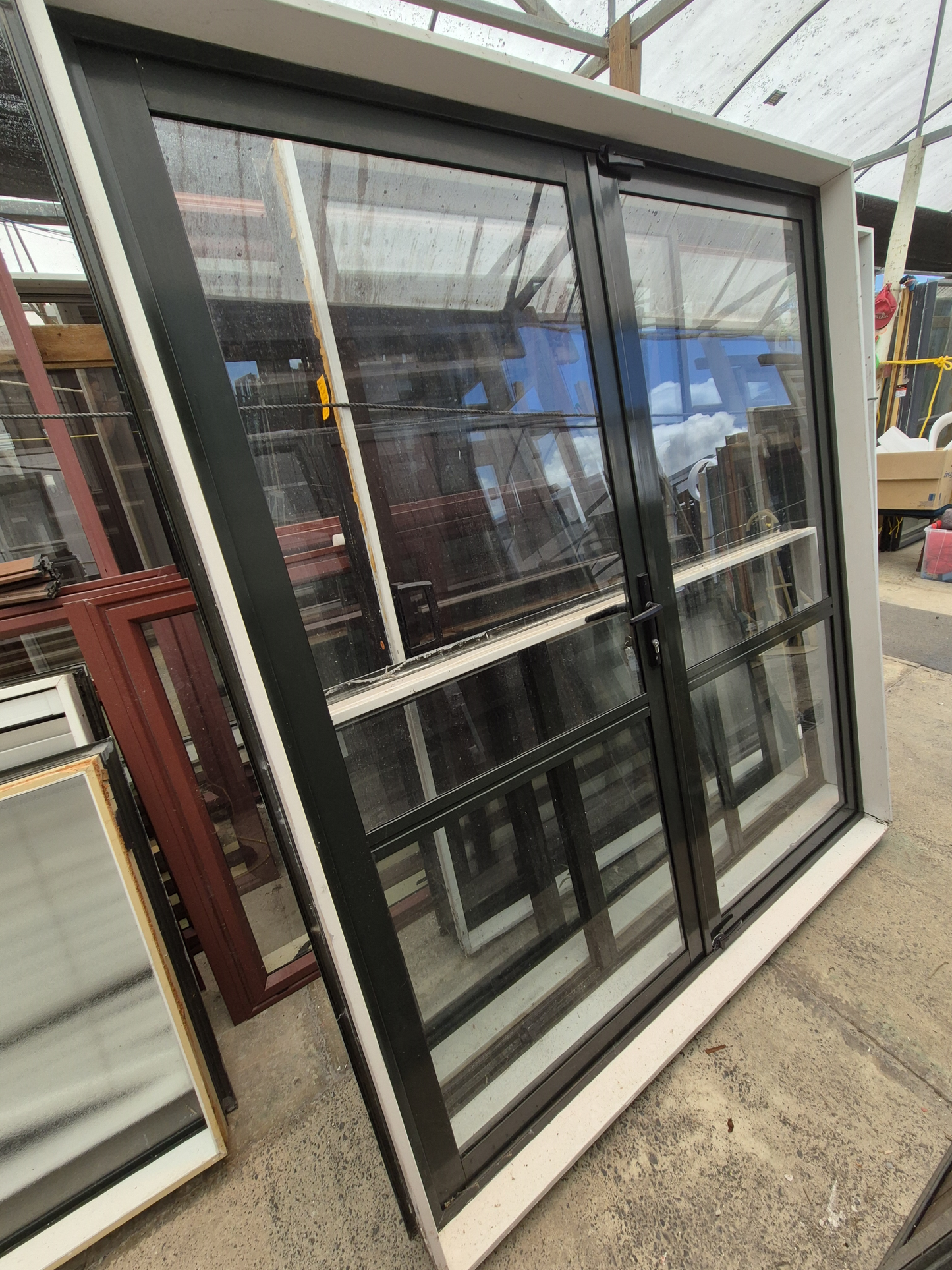 Karaka Green French Doors 2 H x 1.8W  #2272a see matching joinery