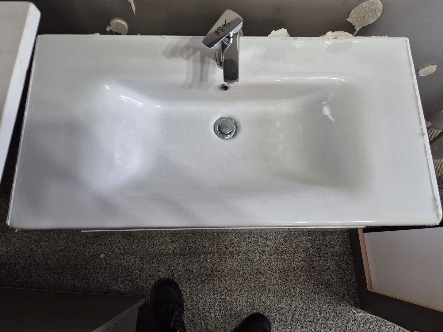 Wall hung vanity with 2 soft close draws & mixer tap 895x450 #2291