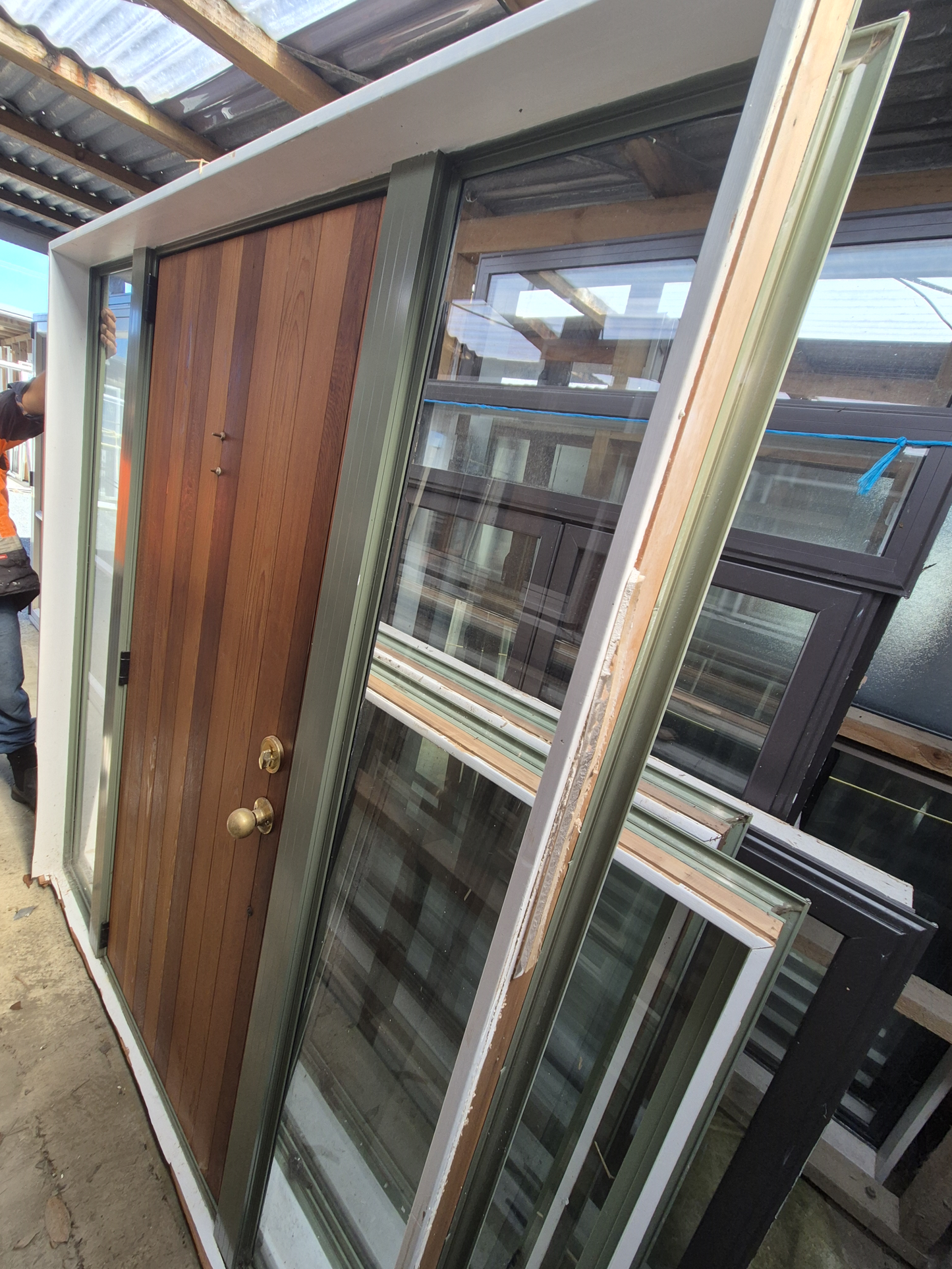 Mist Green Job Lot of Aluminium Joinery, priced individually