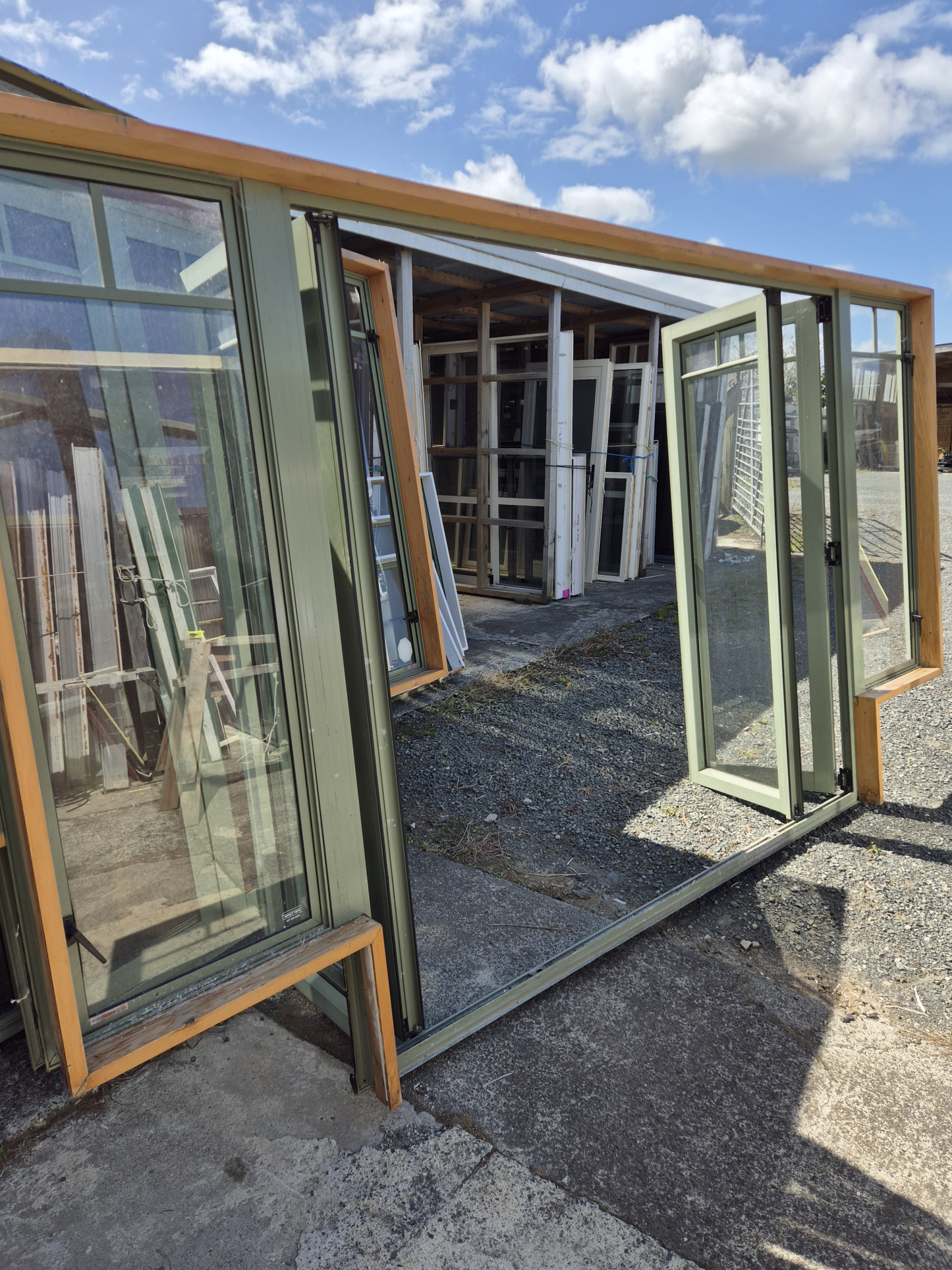 Mist Green Job Lot of Aluminium Joinery, priced individually