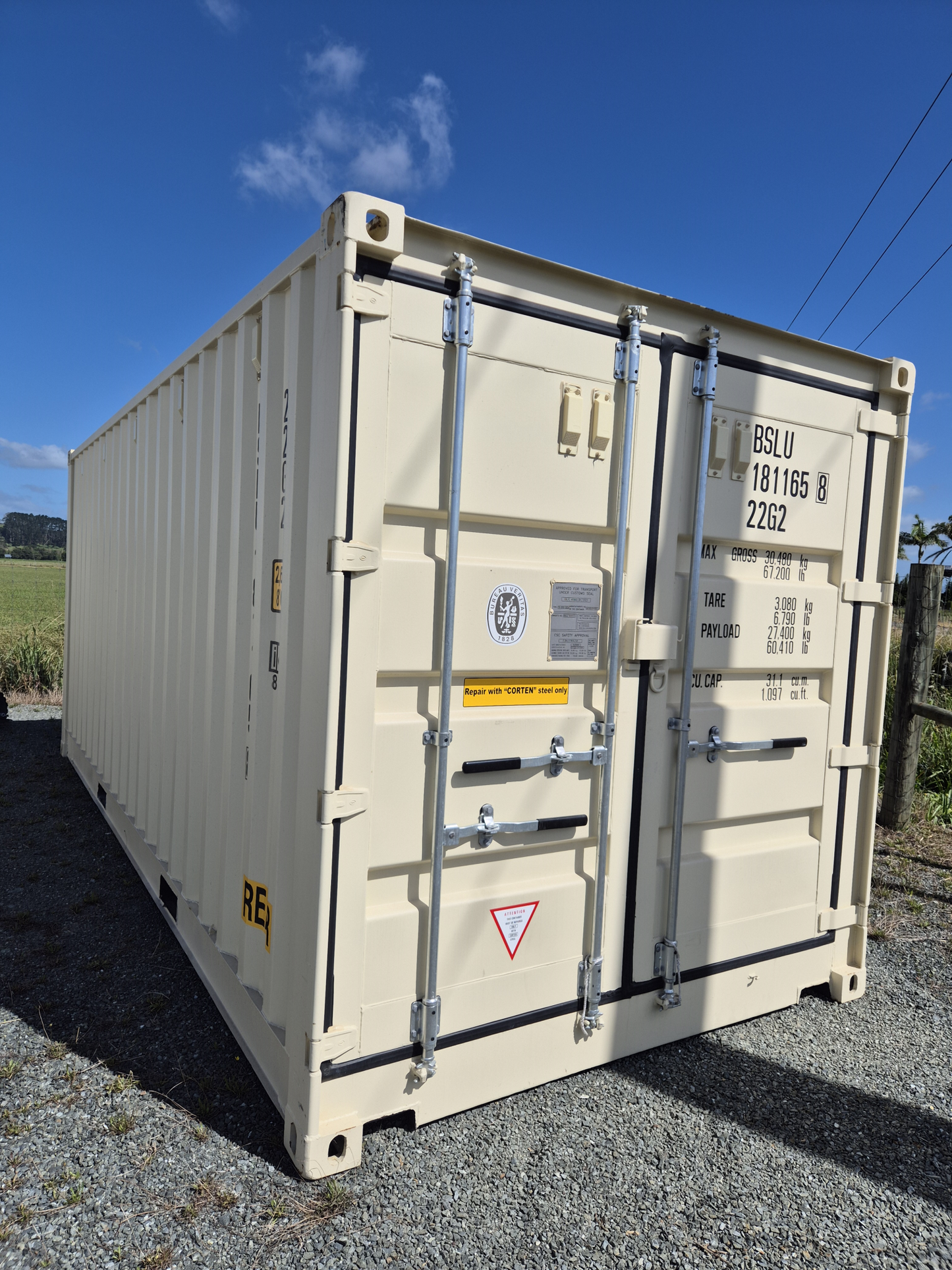 A GRADE 20FT SIDE OPENING CONTAINER done 1 trip