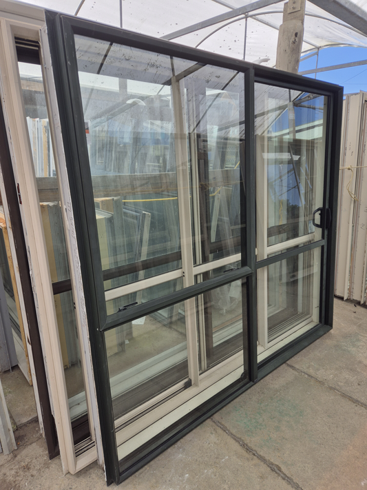 Karaka Green Ranchslider with opening window 2 H x 2.2 W #2297