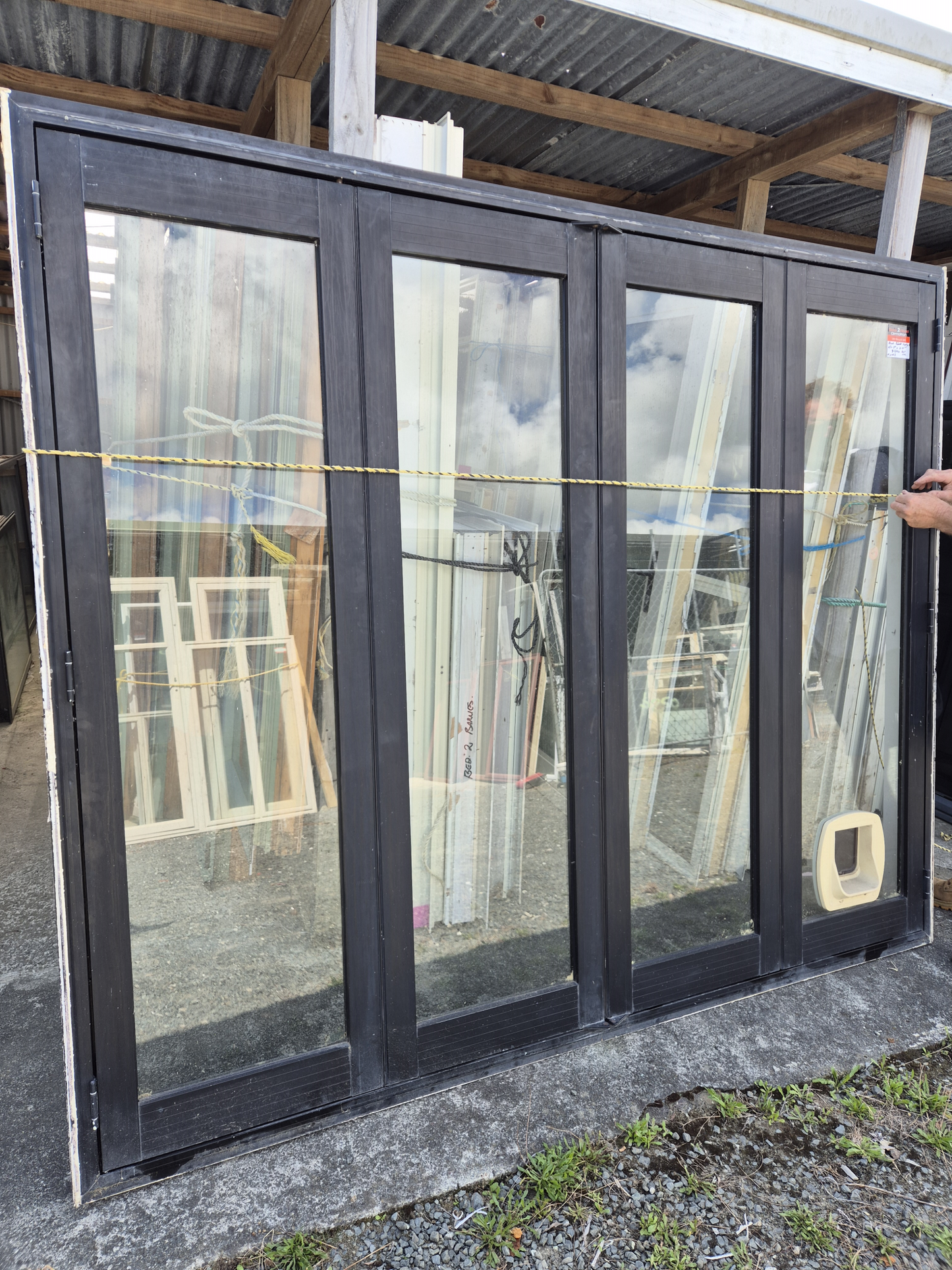 Black Bifolding Door 2m H x 2.41 W #2293