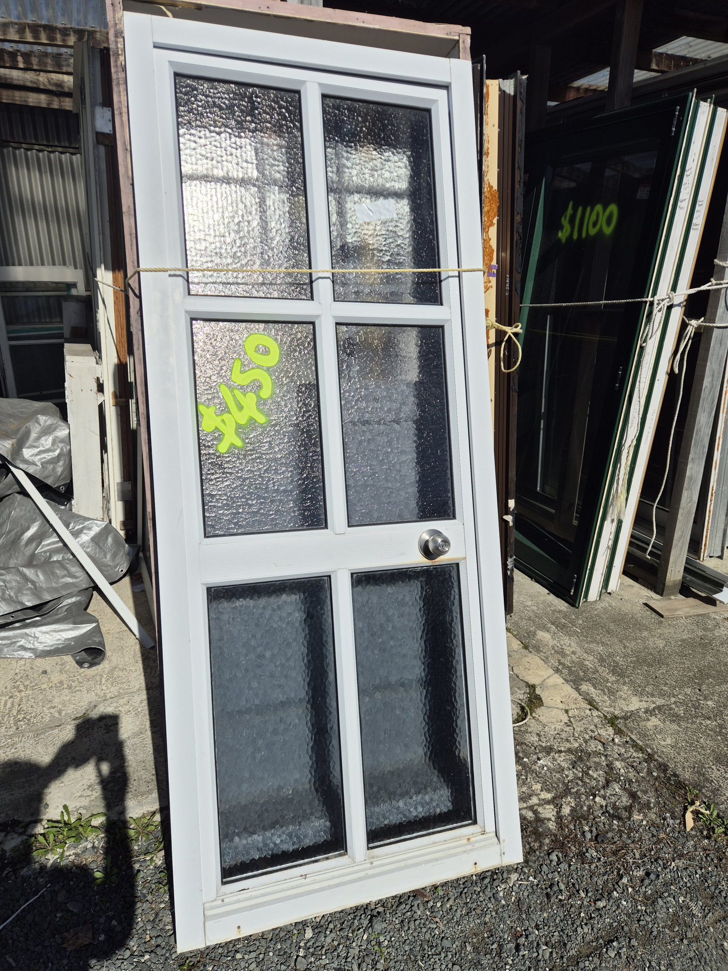 White Aluminium Door 2m H x 800 W #2301