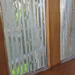 Nice Wooden Entrance door with etched glass 2050 H x 880 W #2299