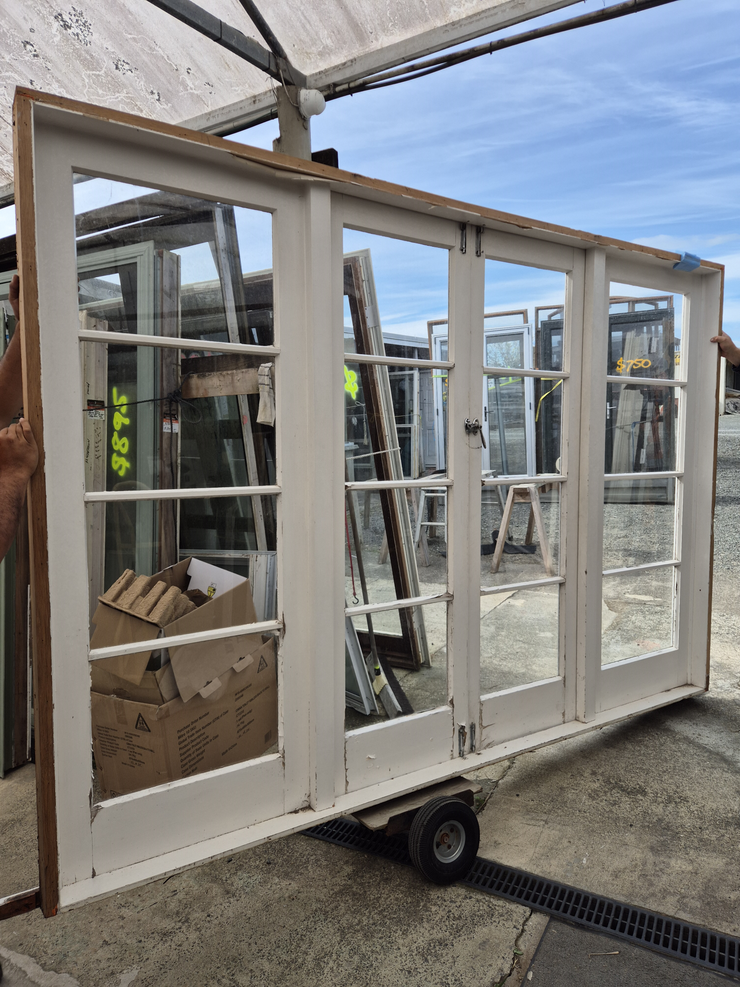 French Doors with Sidelights 2050 x 2875 W Gd cond #2310