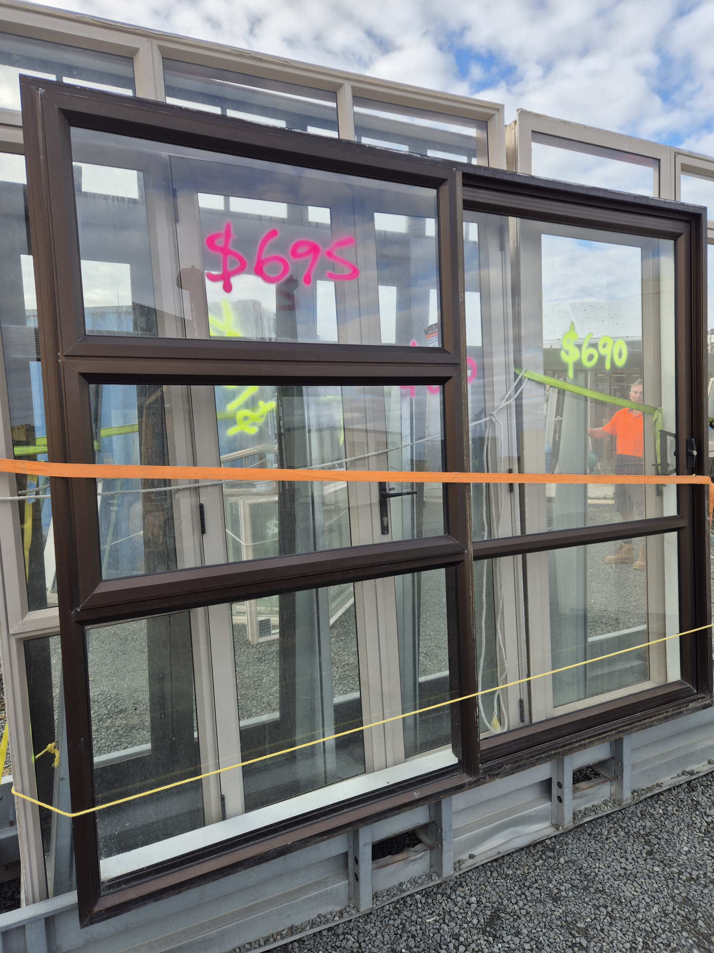 **SALE** Bronze Ranchslider with opening windows 2 H x 2.4 W #2315