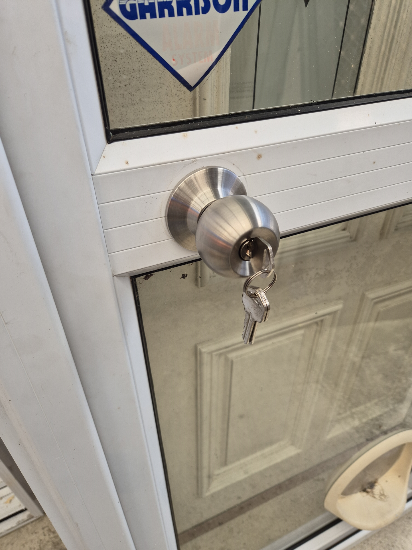 White aluminium Door 2m H x 800 W with keys #2317