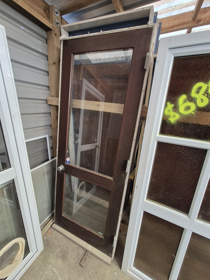 Cedar exterior door, opens outward 2190 H x 855 W #2318