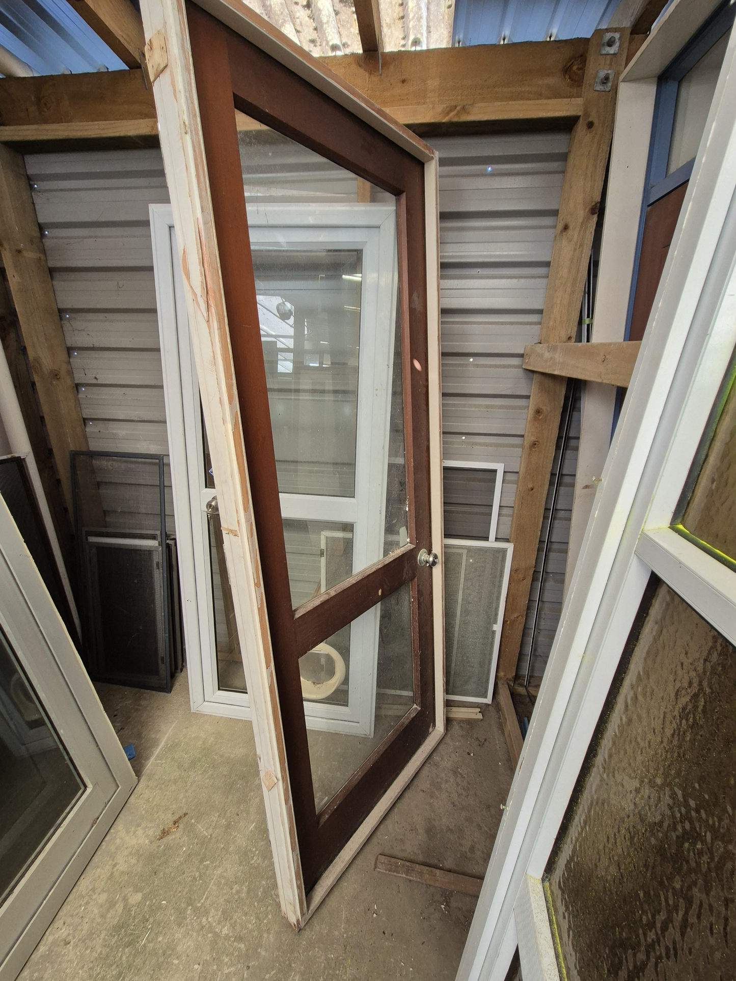 Cedar exterior door, opens outward 2190 H x 855 W #2318