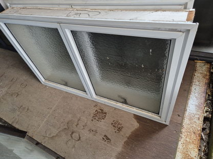 White Aluminium Bathroom window double opening 700 H x 1.2 #2326
