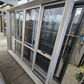 Cream Bi-parting Sliding Door with opening windows 2 H x 2.56W #2338