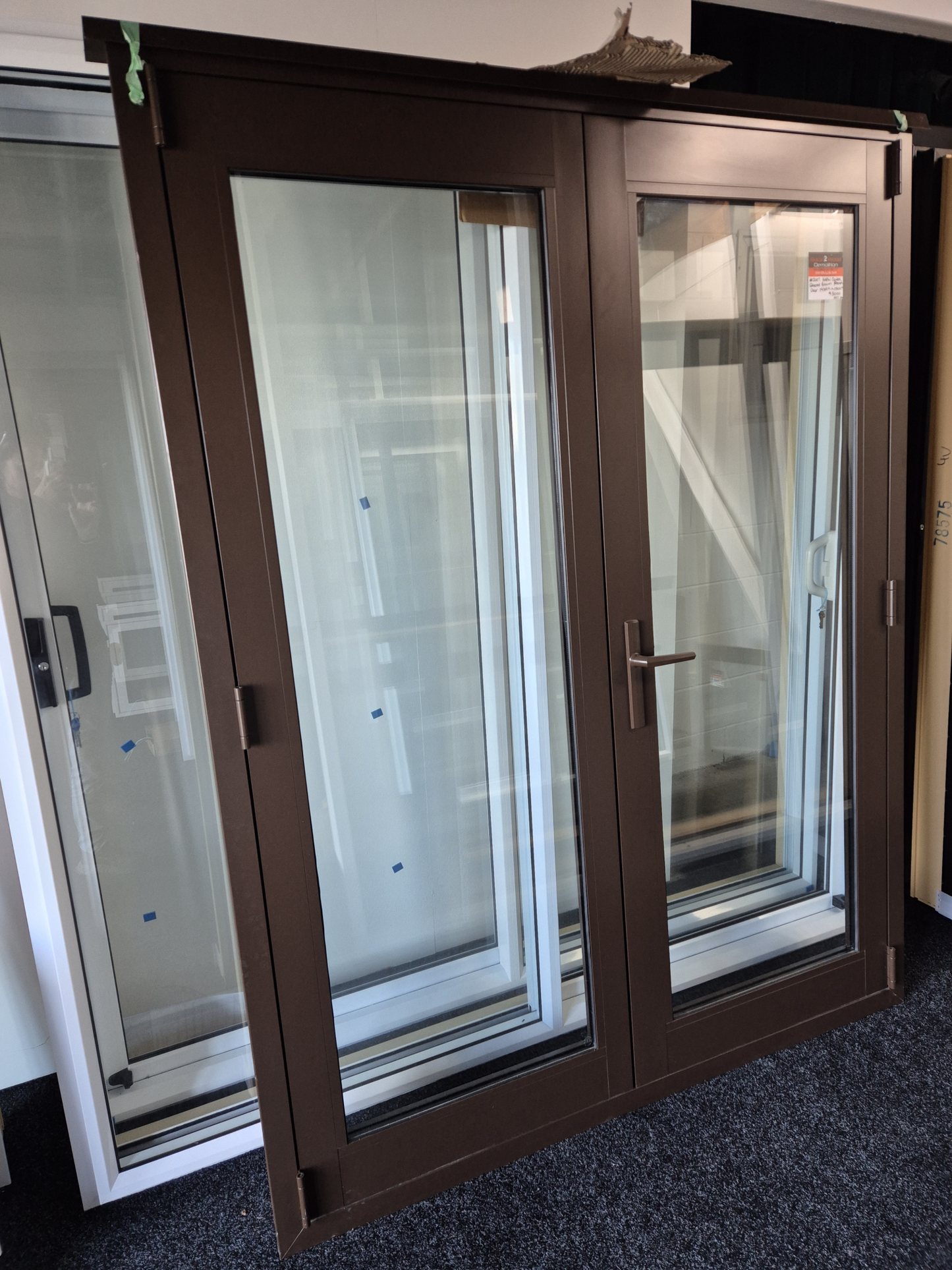 New Double Glazed Brown French Door 1980 H x 1500 W #2107