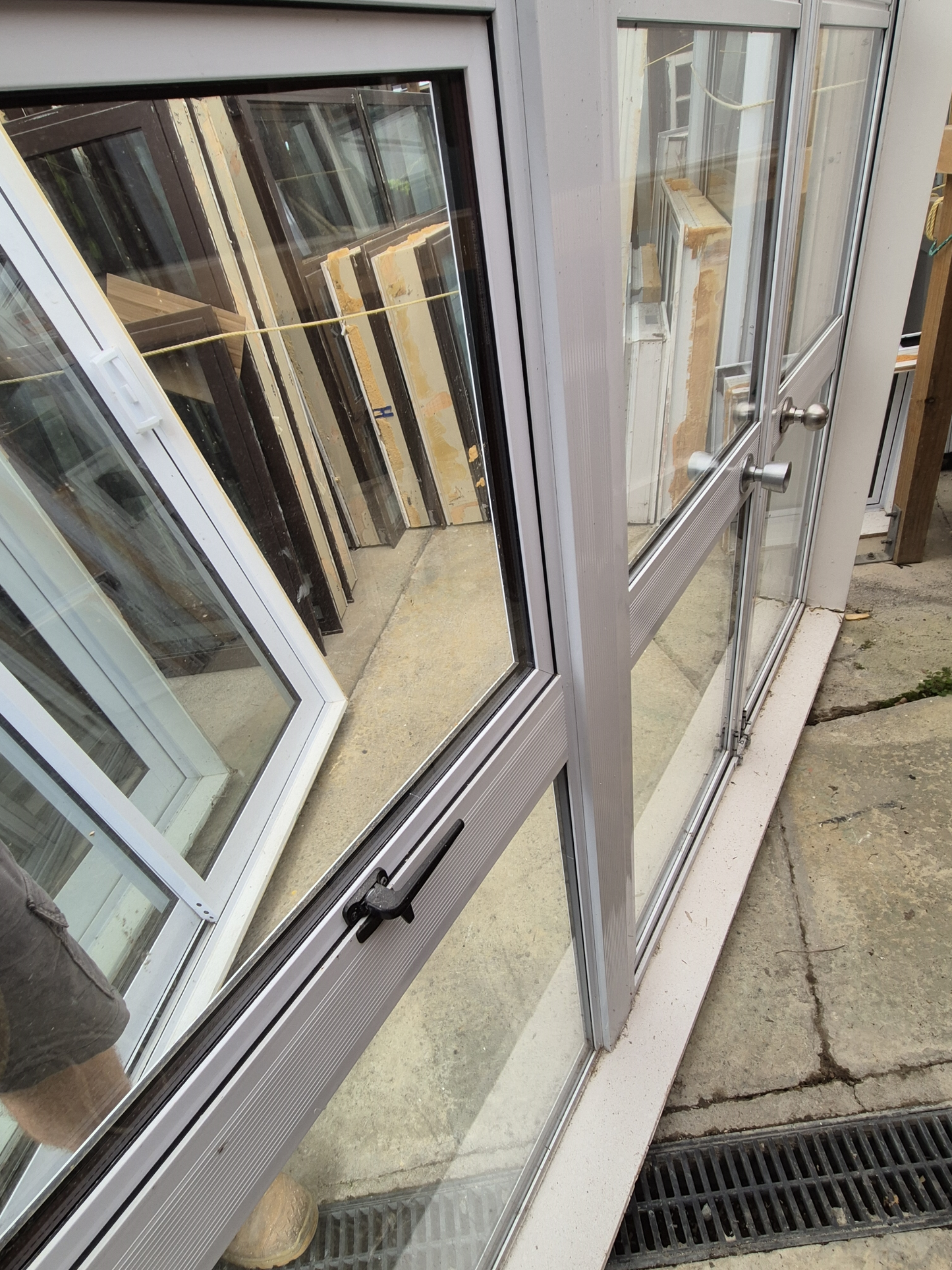 White Double Glazed French doors 2m H x 2.1 W #2340