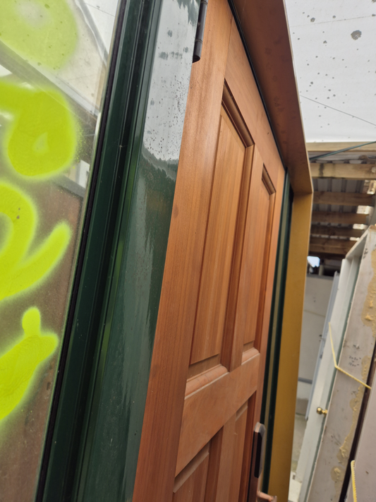 Entranceway, solid wood door with sidelights 2050 H x 1550 W #2348