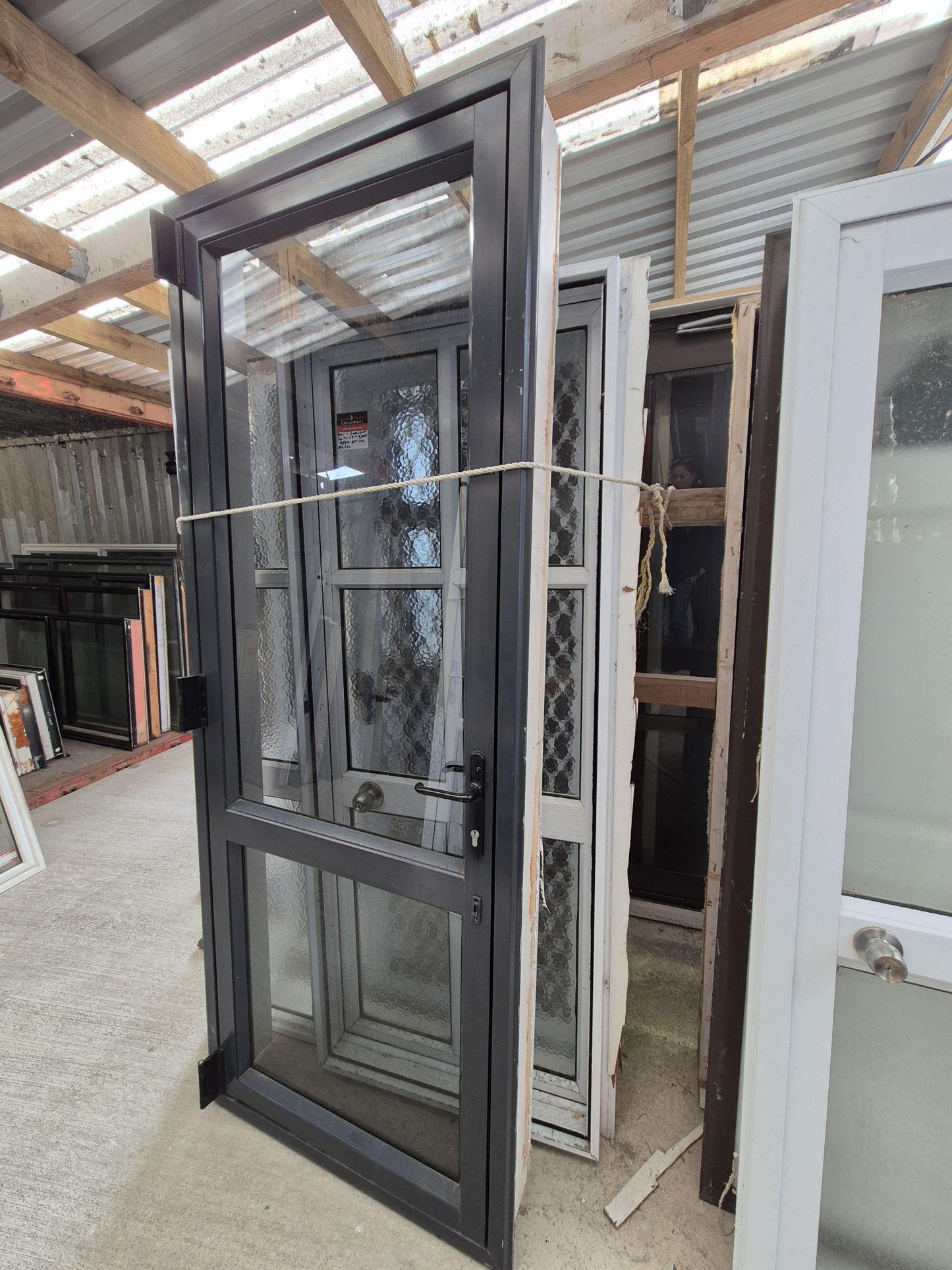 Tall Exterior Aluminium Door 2220 H x 840 W OPENS OUTWARD #2354