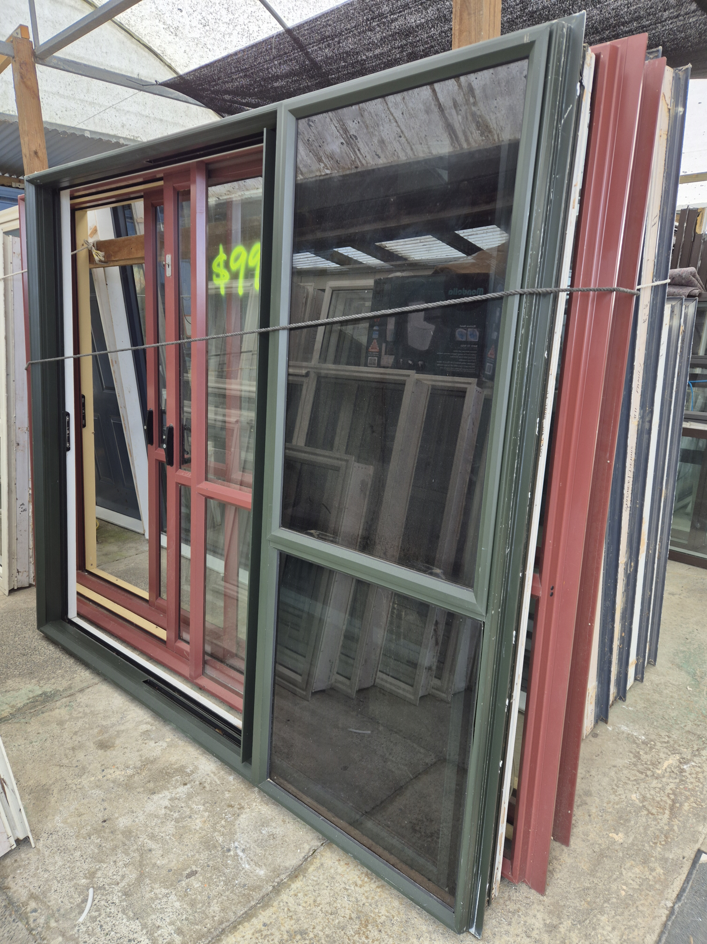 Stacker Sliding door with opening window 2m H x 2.3 W #2358