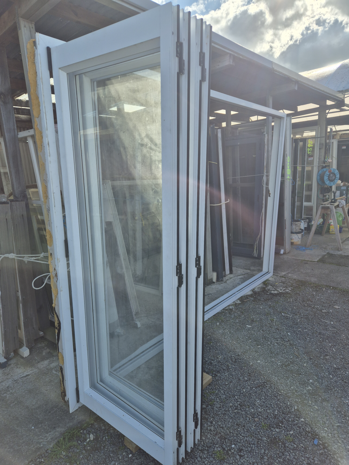 White Bifolding door 2110 H x 3200 W Good Cond. #2359