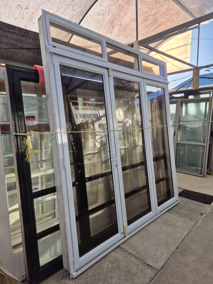 White Aluminium Bifolding door with outside entry 2380 W #2366