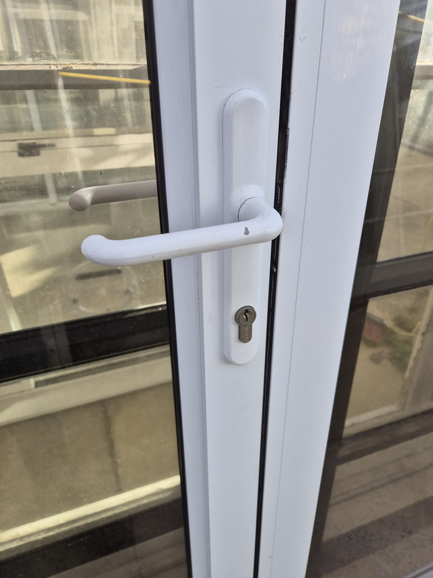 White Aluminium Bifolding door with outside entry 2380 W #2366