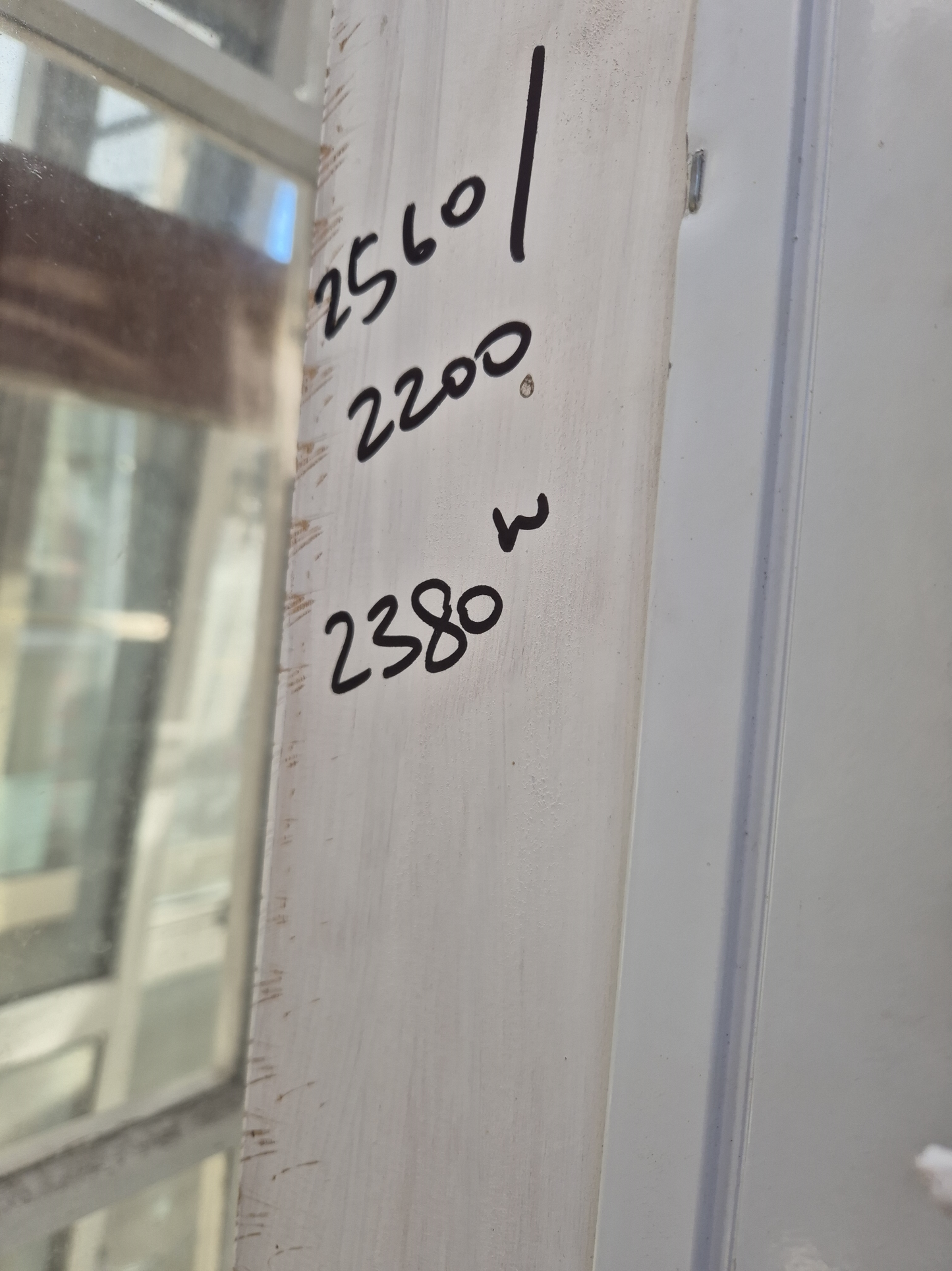 White Aluminium Bifolding door with outside entry 2380 W #2366