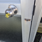 Silver Aluminium Door opens outward 1940 H x 840 W #2370
