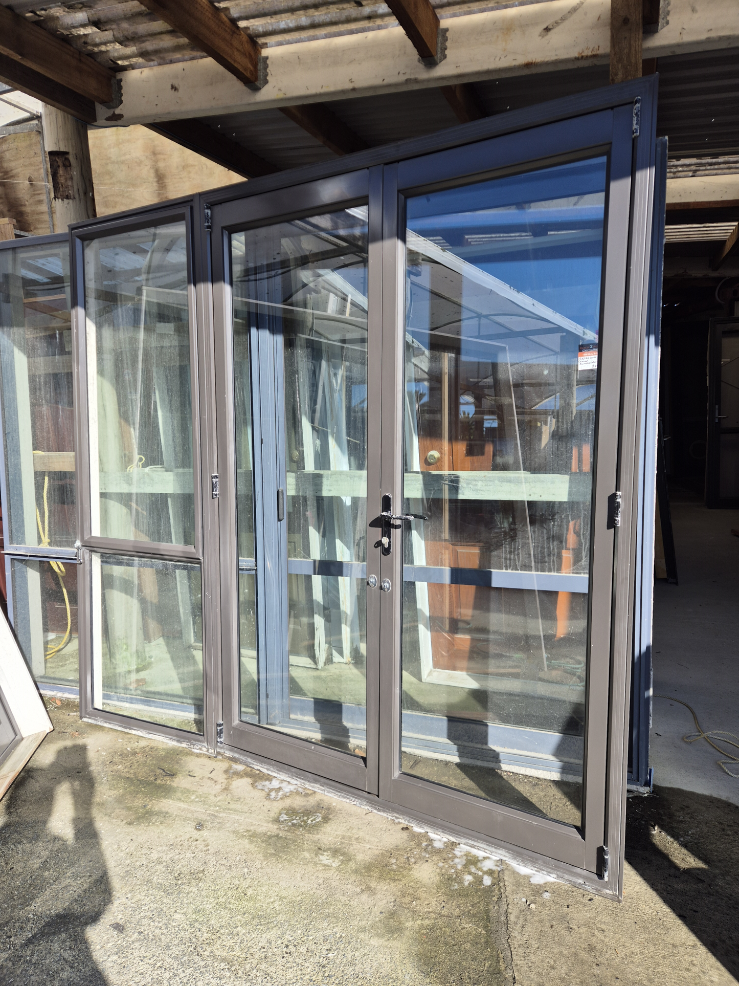 Ironsand French Doors with an opening window 2190 H x 2350 W #2380