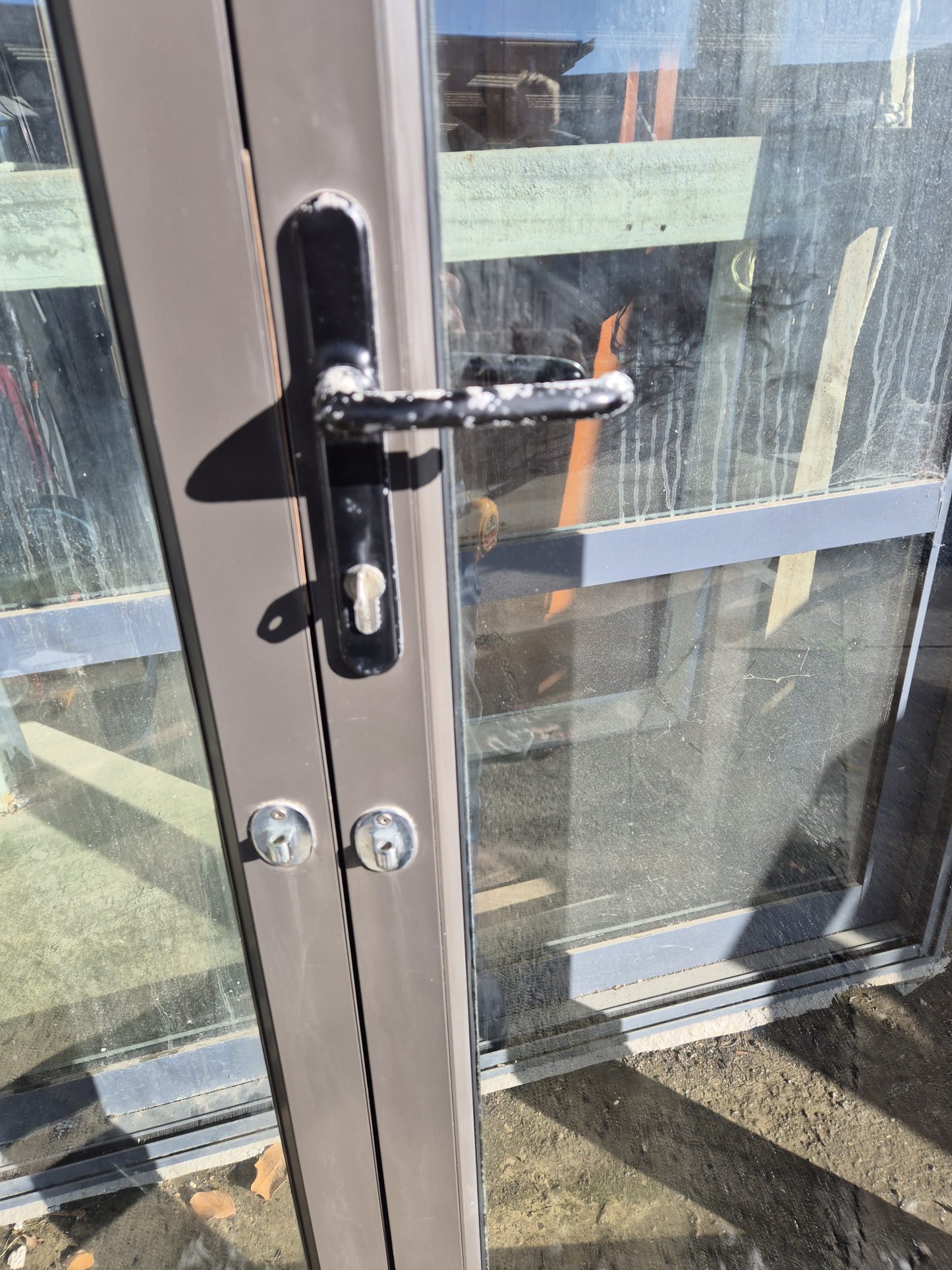 Ironsand French Doors with an opening window 2190 H x 2350 W #2380