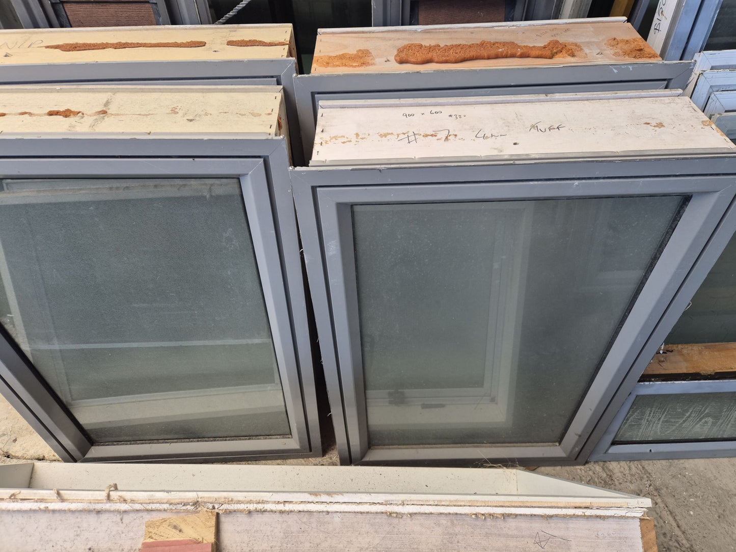 Sandstone Grey Aluminium Window 900 H x 600 W #2036