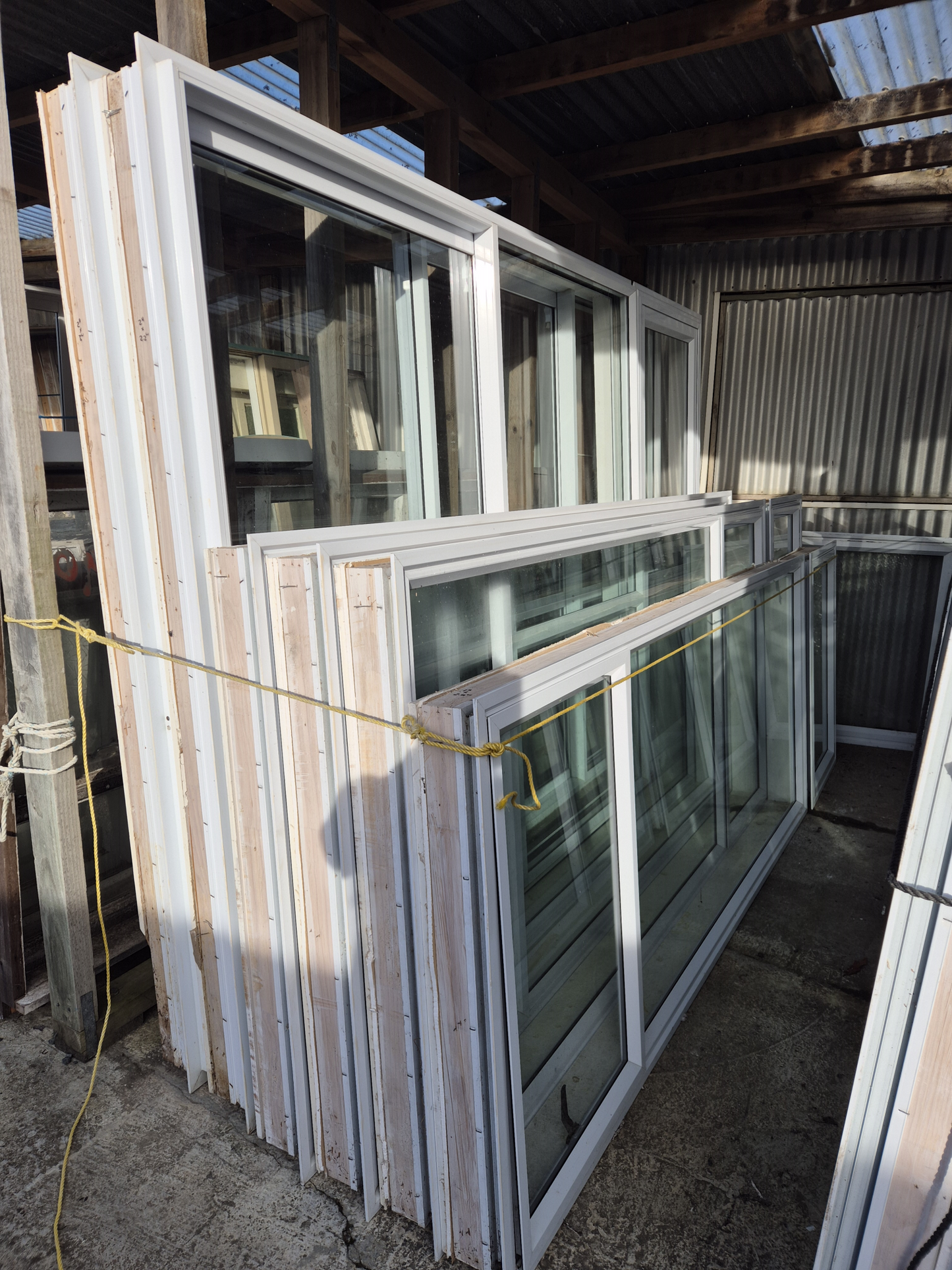 Job lot of White Aluminium Joinery, priced & will sell individually #2063