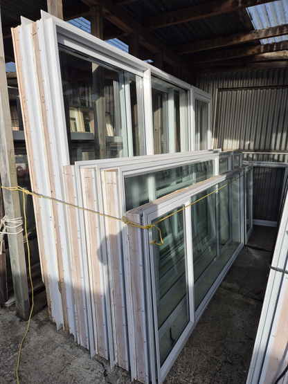 Job lot of White Aluminium Joinery, priced & will sell individually #2063