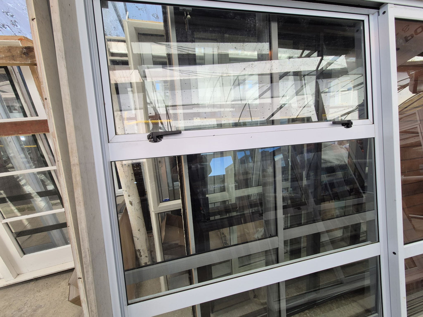 White Ranchslider with opening windows 2m H x 2.4 W #2073