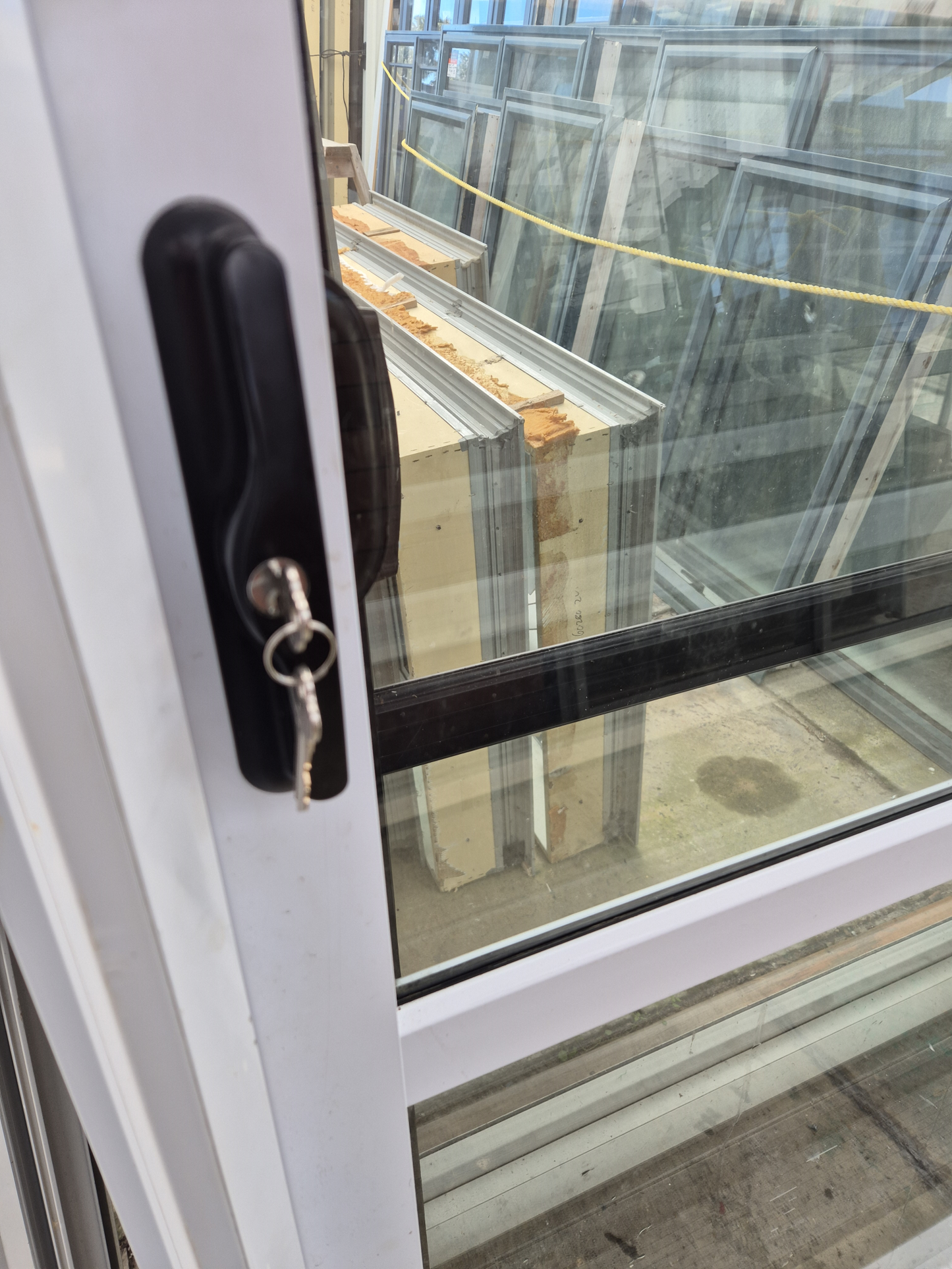 White Ranchslider with opening windows 2m H x 2.4 W #2073
