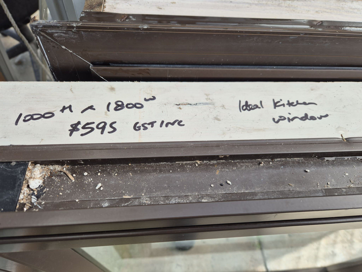 Modern Aluminium Window Double opening 1m H x 1.8W #2069