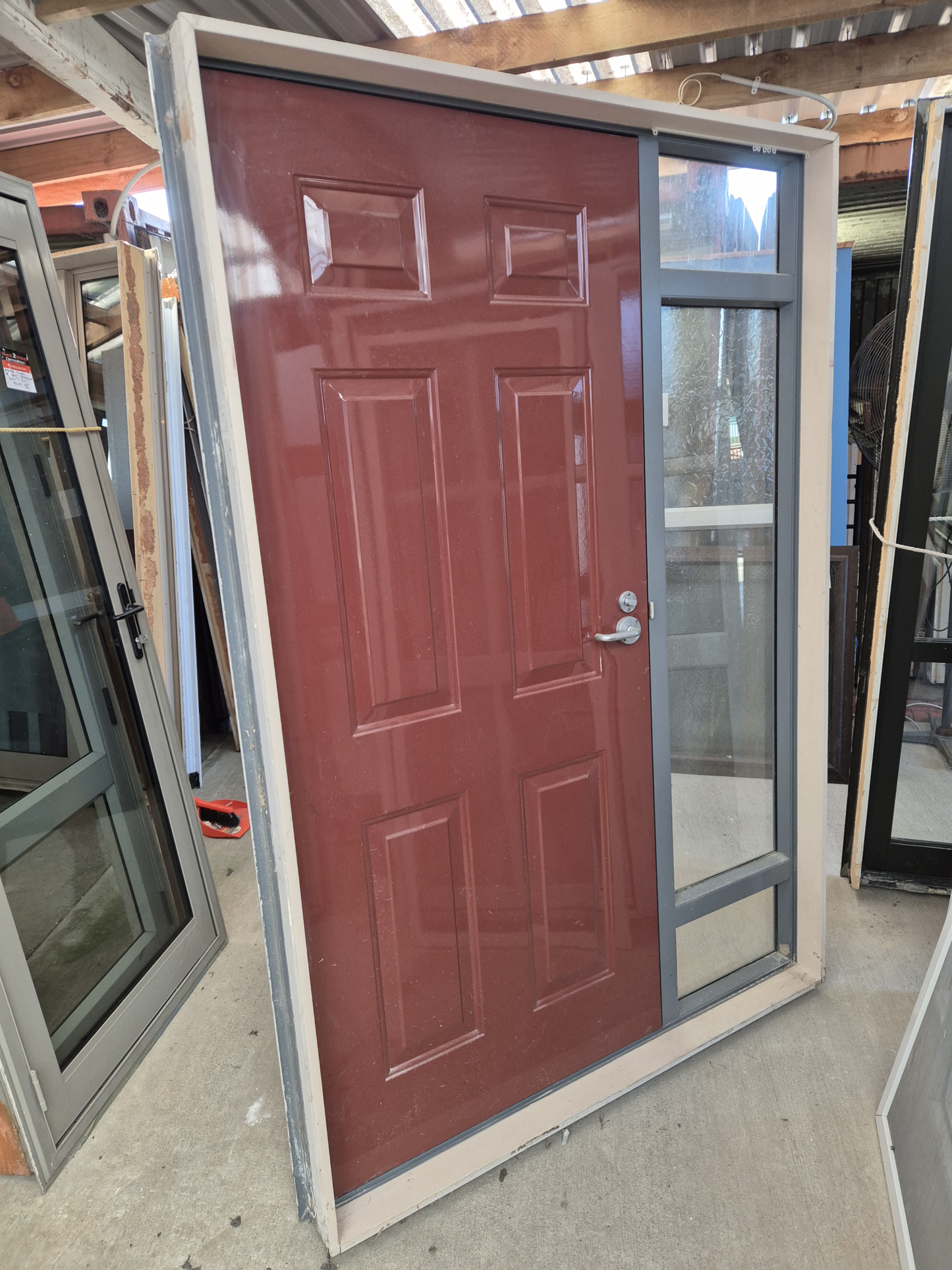 Denim Blue Entranceway with Fixed Sidelight 2060 H x 1400 W #ED012